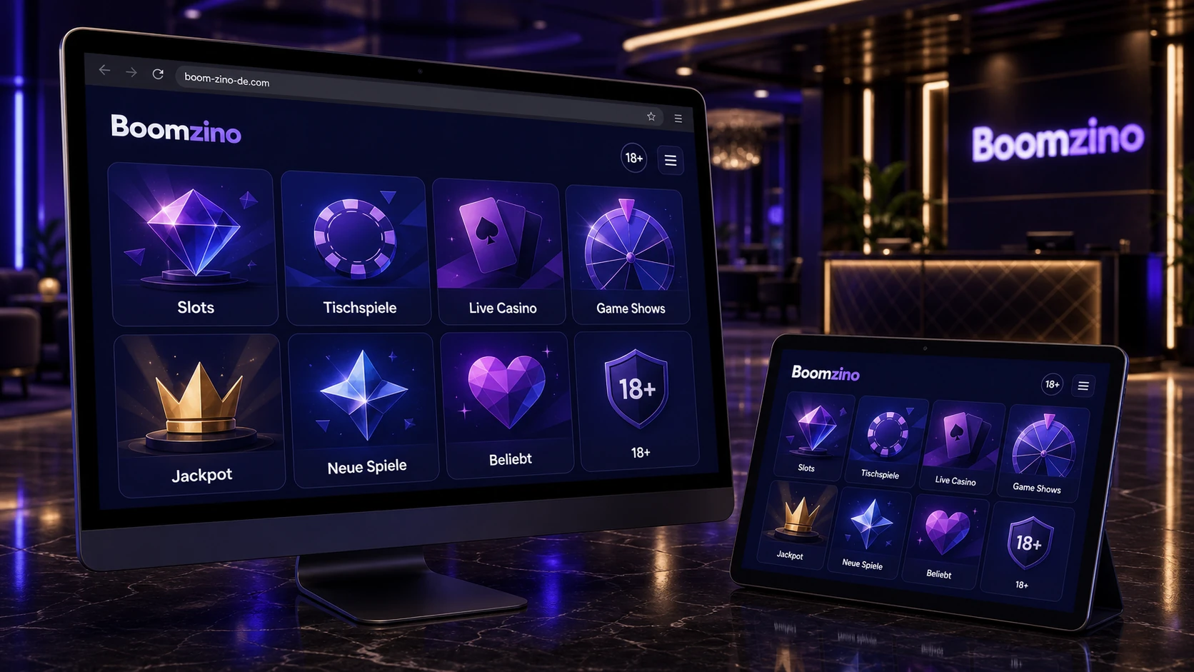 Spielbereiche und Casino-Lobby